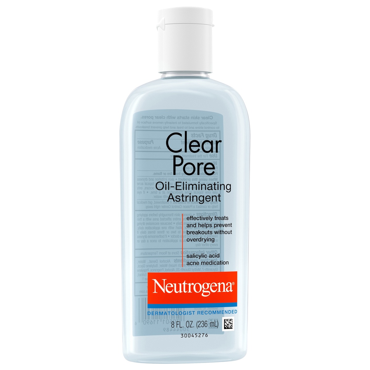 slide 2 of 8, Neutrogena Clear Pore Oil-Eliminating Facial Astringent with 2% Salicylic Acid Acne Medication and Witch Hazel, Pore Clearing Treatment for Acne-Prone Skin, Helps Control Shine, 8 fl oz