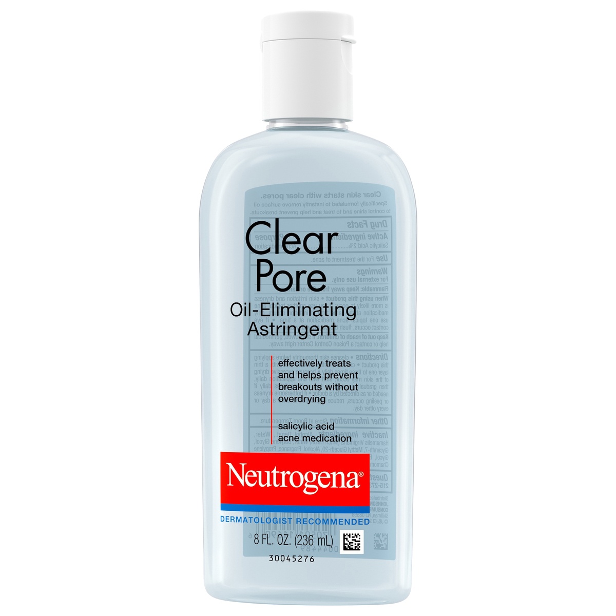 slide 3 of 8, Neutrogena Clear Pore Oil-Eliminating Facial Astringent with 2% Salicylic Acid Acne Medication and Witch Hazel, Pore Clearing Treatment for Acne-Prone Skin, Helps Control Shine, 8 fl oz
