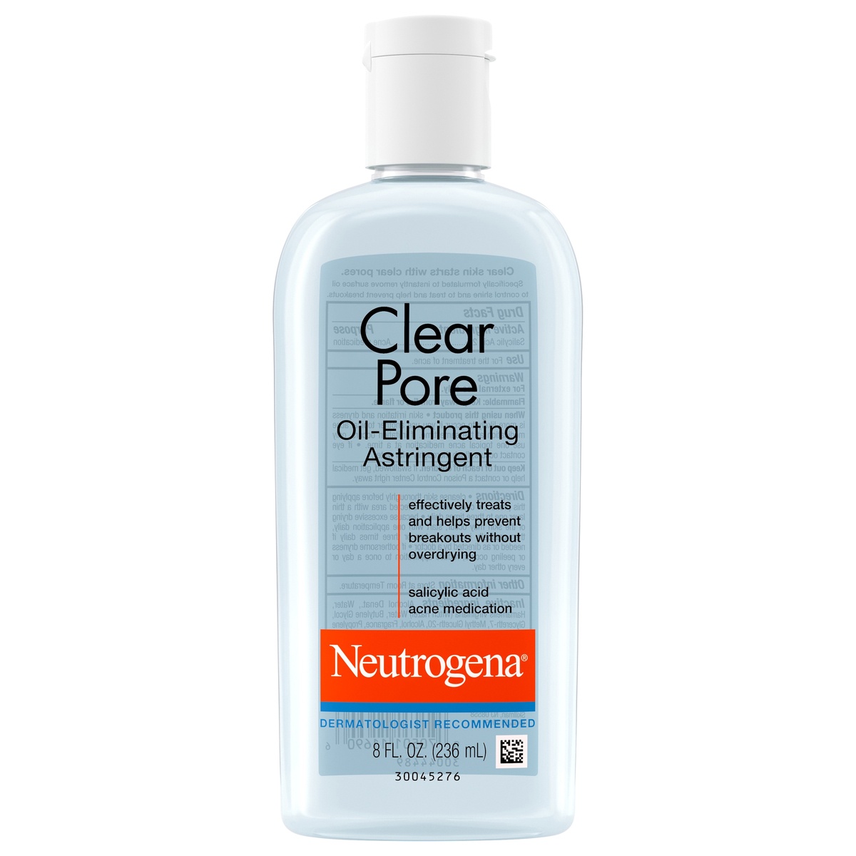 slide 8 of 8, Neutrogena Clear Pore Oil-Eliminating Facial Astringent with 2% Salicylic Acid Acne Medication and Witch Hazel, Pore Clearing Treatment for Acne-Prone Skin, Helps Control Shine, 8 fl oz