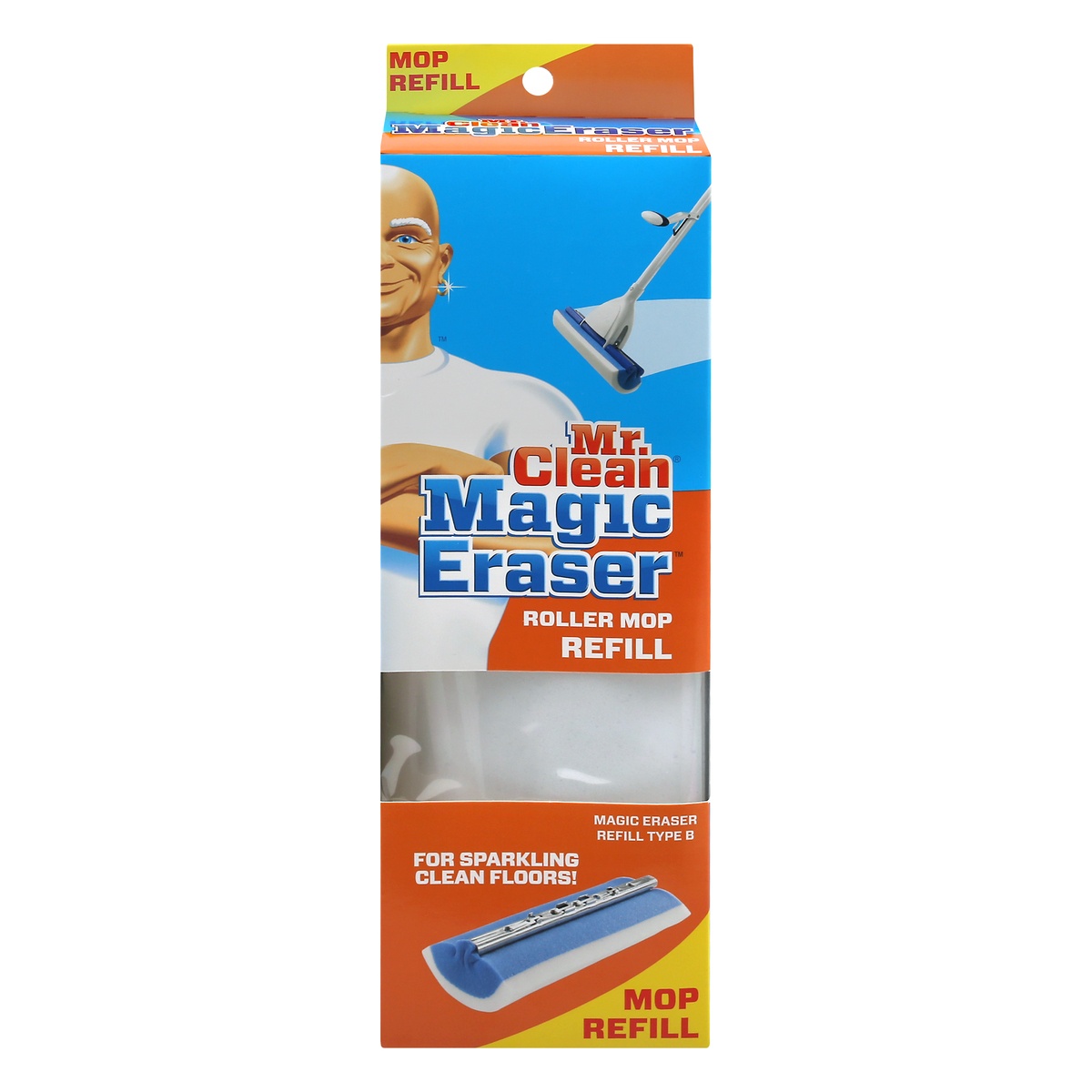 slide 1 of 1, Mr. Clean Magic Eraser Roller Mop Refill, 1 ct