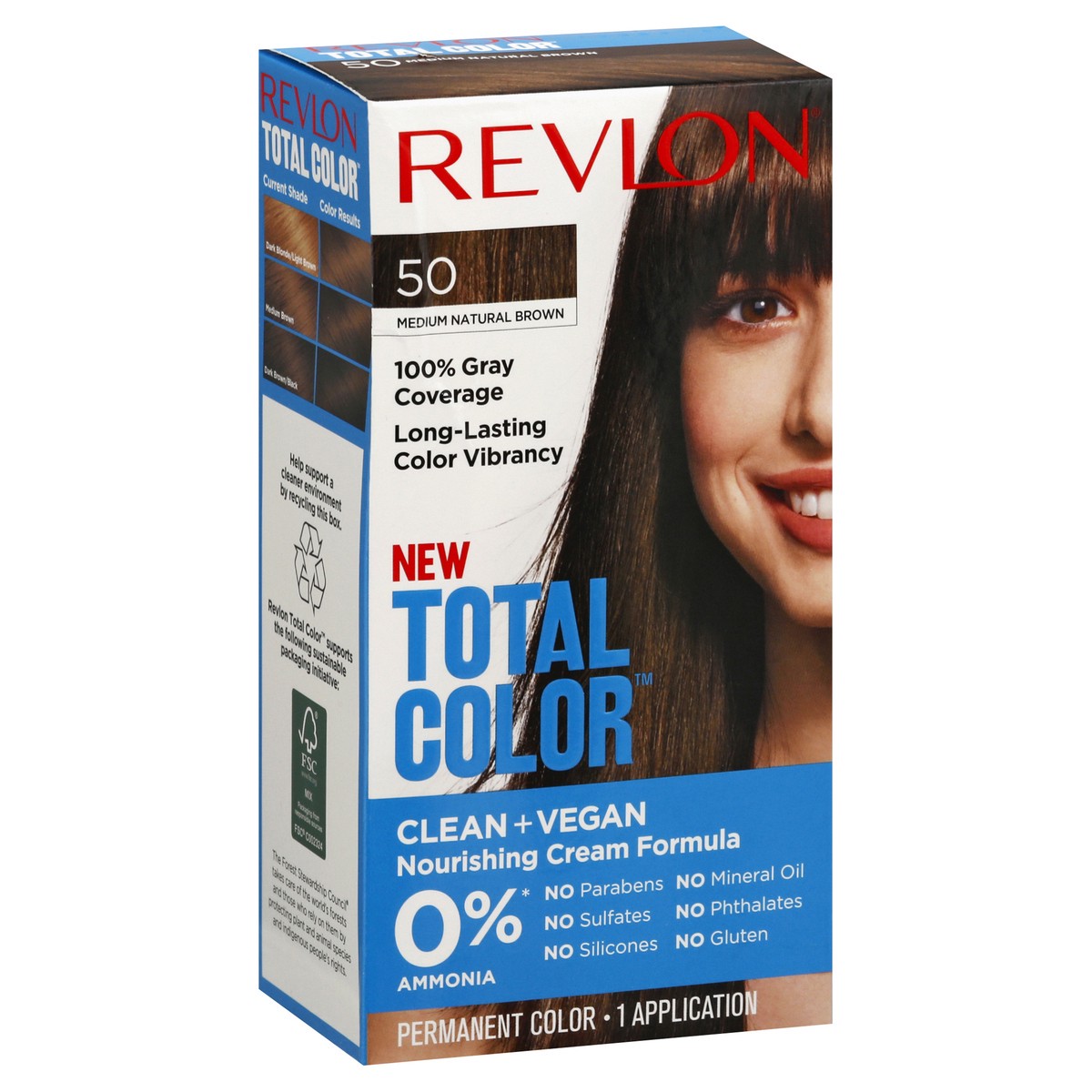 slide 2 of 12, Revlon Total Color Medium Natural Brown 50 Permanent Color 1 ea, 1 ct