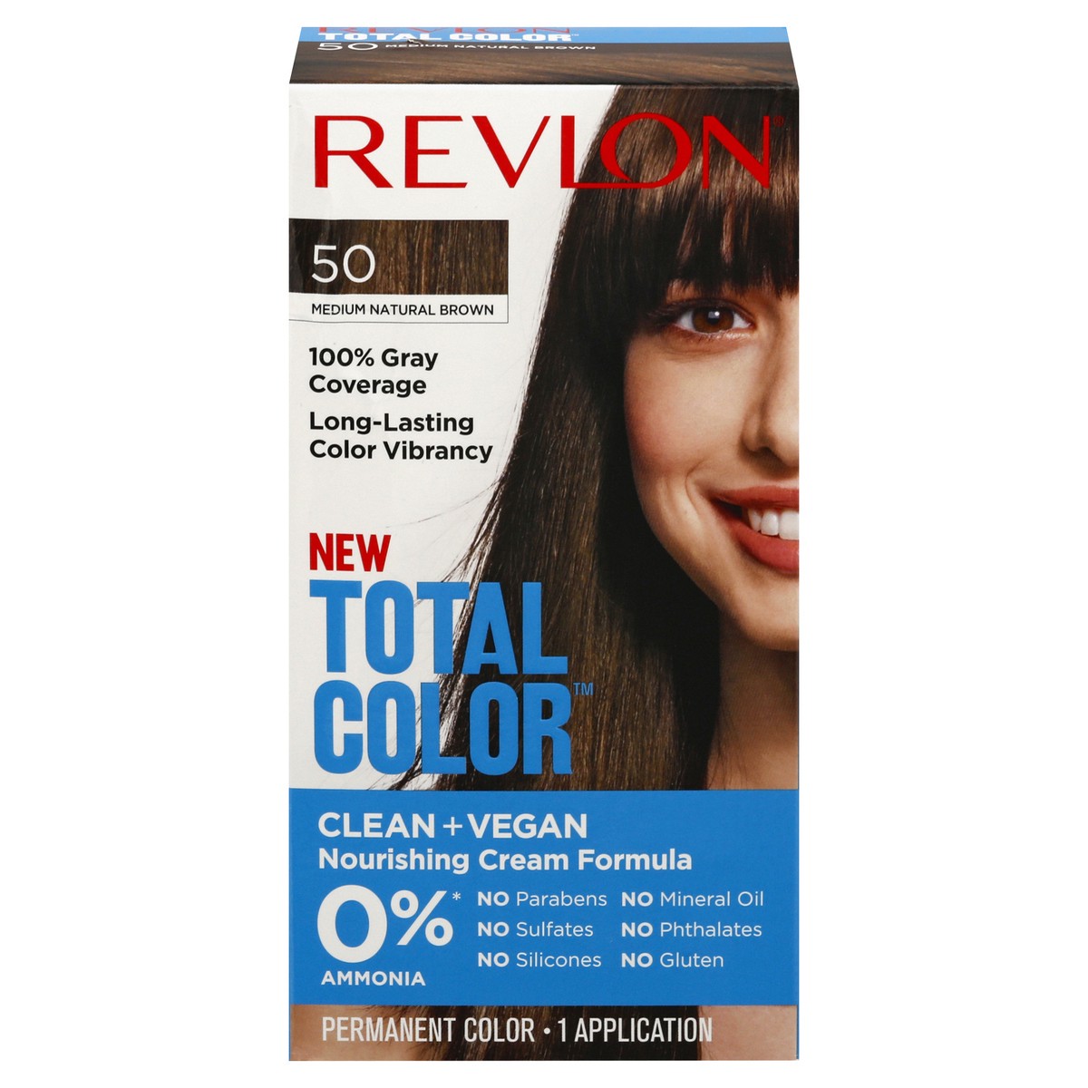 slide 1 of 12, Revlon Total Color Medium Natural Brown 50 Permanent Color 1 ea, 1 ct