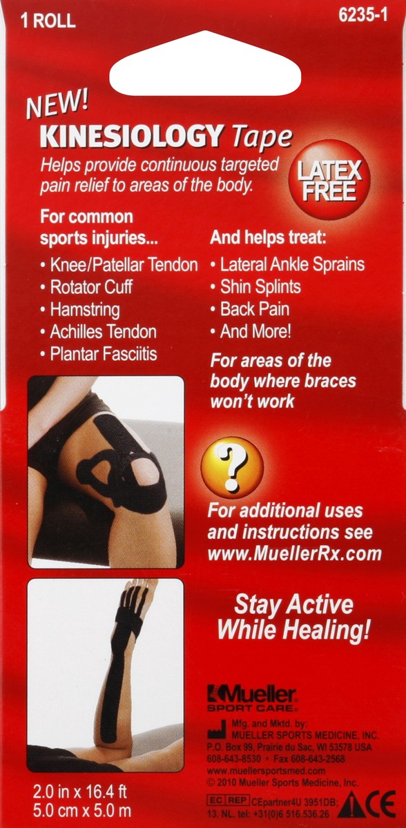 slide 5 of 5, Mueller Kinesiology Tape Black, 1 ct