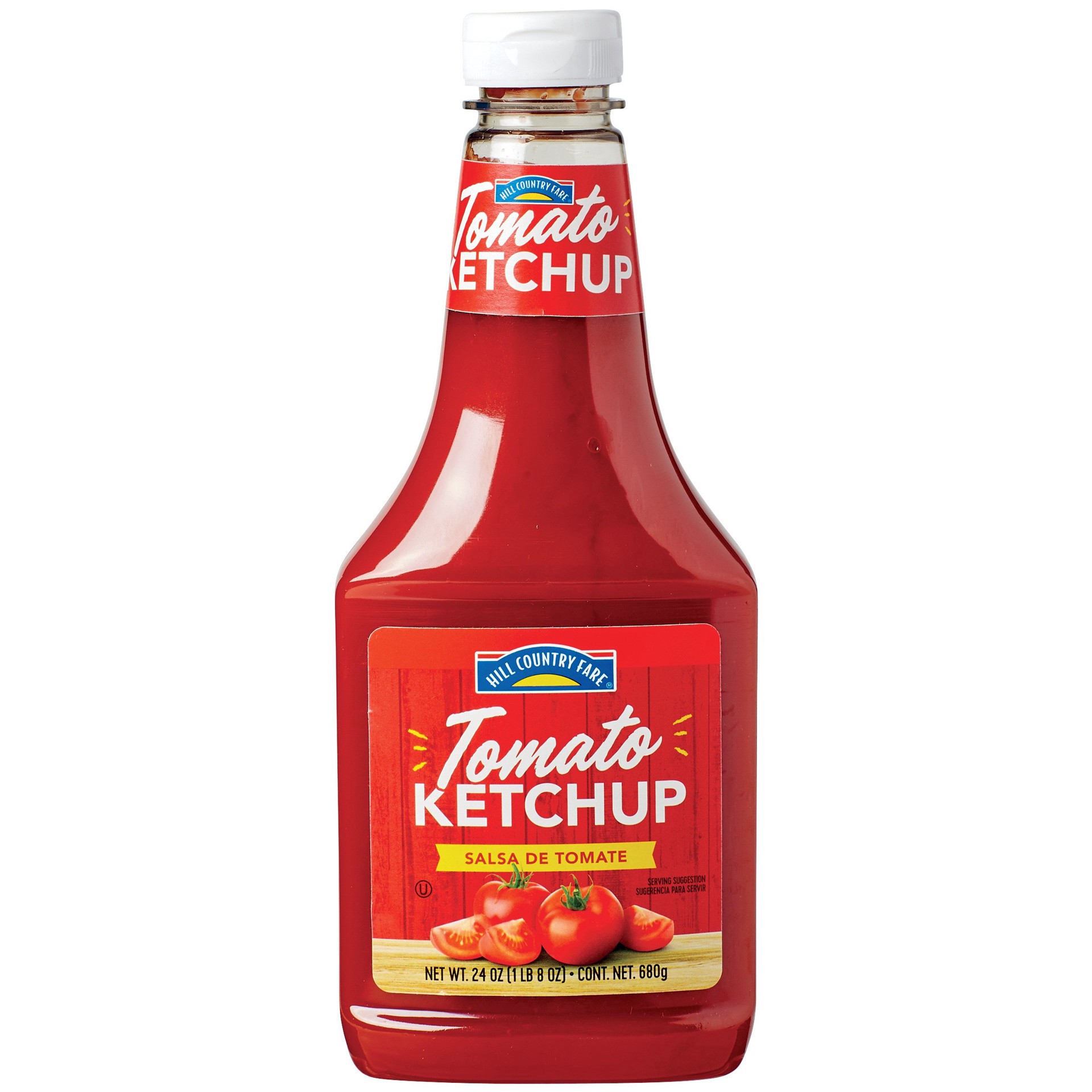 slide 1 of 1, Hill Country Fare Tomato Ketchup, 24 oz