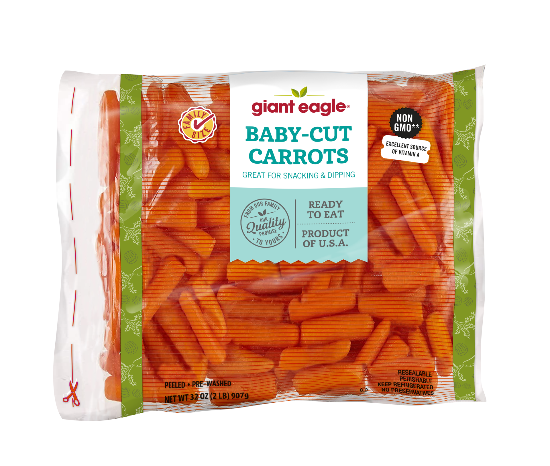 slide 1 of 1, Baby Cut Carrots, Bag, 32 oz; 2 lb