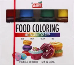 Badia McCormick Assorted Food Colors & Egg Dye - 1.5 Fl. Oz.