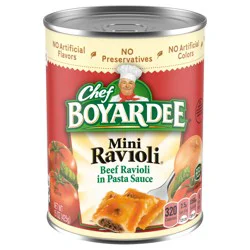 Chef Boyardee Mini Ravioli, Beef Ravioli in Pasta Sauce, Ready-to-Eat Meal, 15 oz. Can