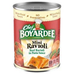 Chef Boyardee Mini Ravioli, Beef Ravioli in Pasta Sauce, Ready-to-Eat Meal, 15 oz. Can