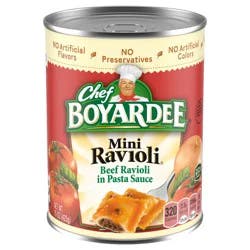 Chef Boyardee Mini Ravioli, Beef Ravioli in Pasta Sauce, Ready-to-Eat Meal, 15 oz. Can