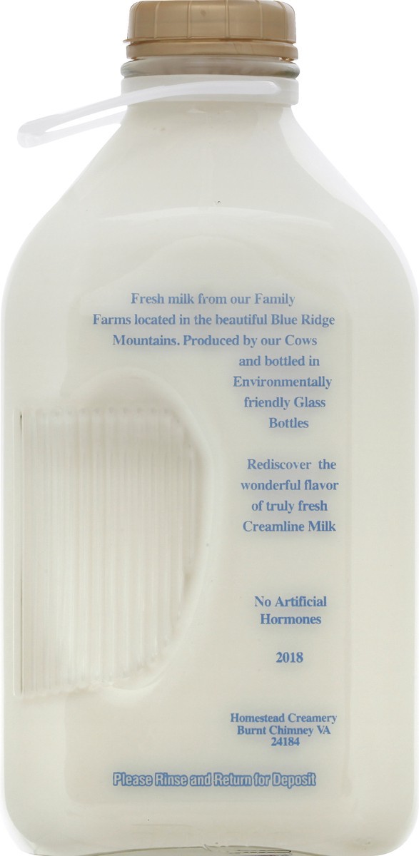 slide 9 of 9, Homestead Creamery Creamline Whole Milk, 1/2 gal