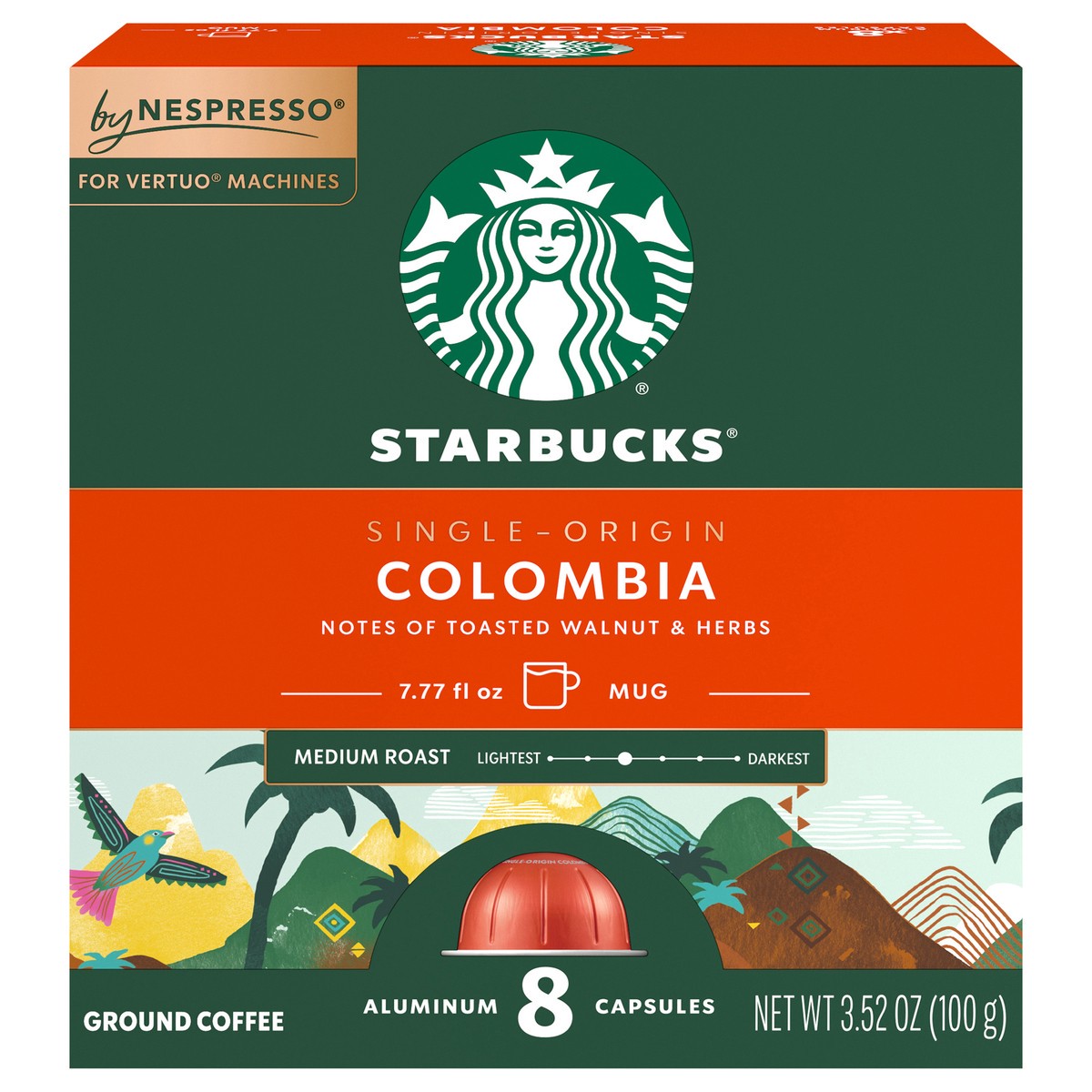 slide 1 of 9, Starbucks by Nespresso Vertuo Line Colombia 8 ct, 8 ct