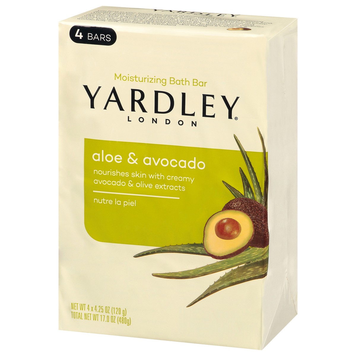 slide 2 of 9, Yardley London Nourishing Bath Soap Bar Aloe & Avocado, Conditions Skin with Creamy Avocado & Olive Extracts, 4.0 oz Bath Bar, 4 Soap Bars, 4 ct