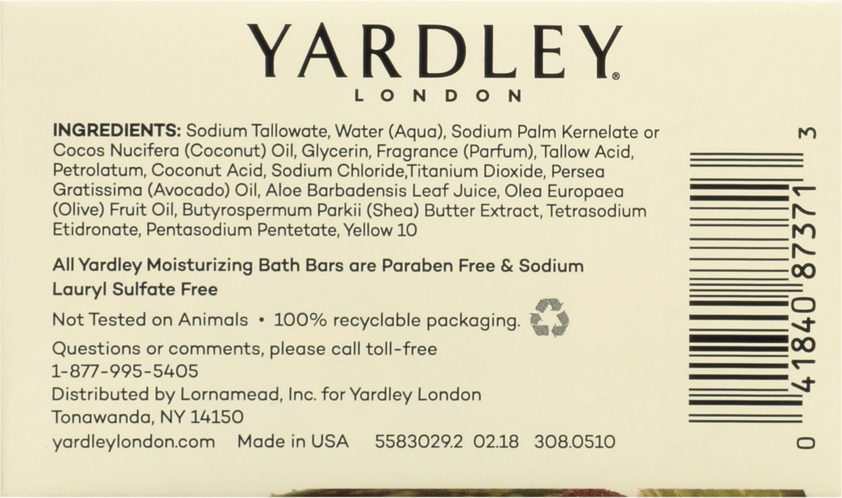 slide 3 of 9, Yardley London Nourishing Bath Soap Bar Aloe & Avocado, Conditions Skin with Creamy Avocado & Olive Extracts, 4.0 oz Bath Bar, 4 Soap Bars, 4 ct