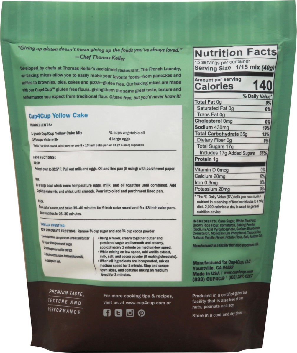 slide 6 of 13, Cup4Cup Gluten Free Yellow Cake Mix, 20.8 oz
