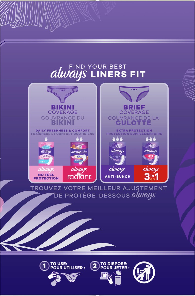 slide 4 of 7, Always Xtra Protection 3-In-1 Daily Liners Regularular, 42 ct