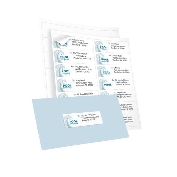 slide 2 of 2, Office Depot Brand Inkjet/Laser Address Labels, Rectangle, 1 1/3"" X 4"", White, Pack Of 1,400, 1 ct