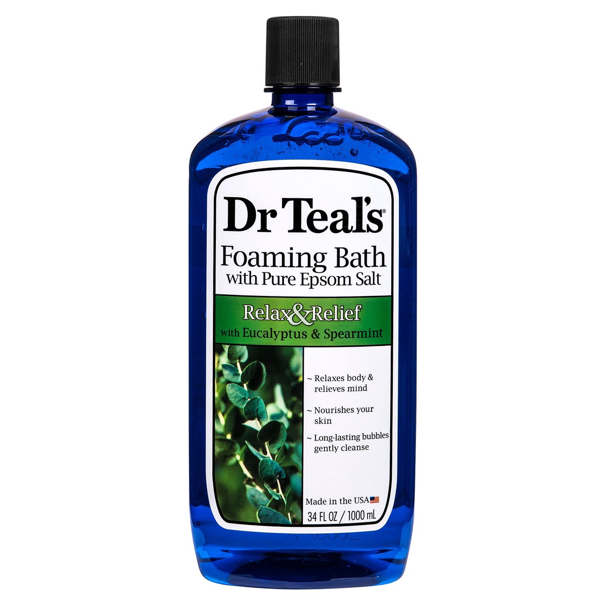 slide 1 of 2, Dr. Teal's Relax & Relief Eucalyptus and Spearmint Foaming Bubble Bath - 34 fl oz, 34 oz