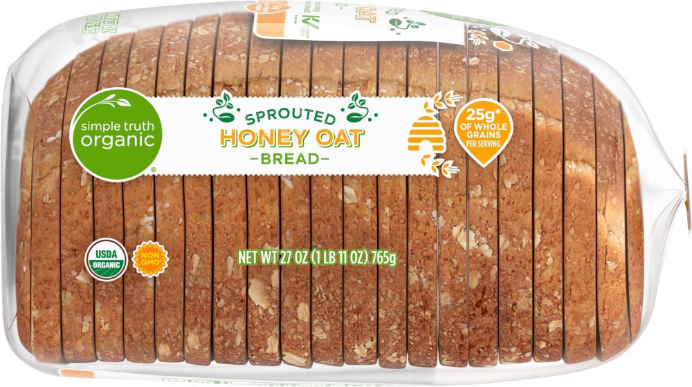slide 3 of 4, Simple Truth Organic Sprouted Honey Oat Bread, 1 ct