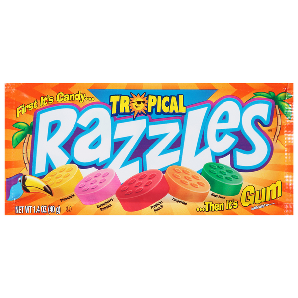 slide 1 of 1, Razzles Tropical Candy 1.4 oz, 1.4 oz