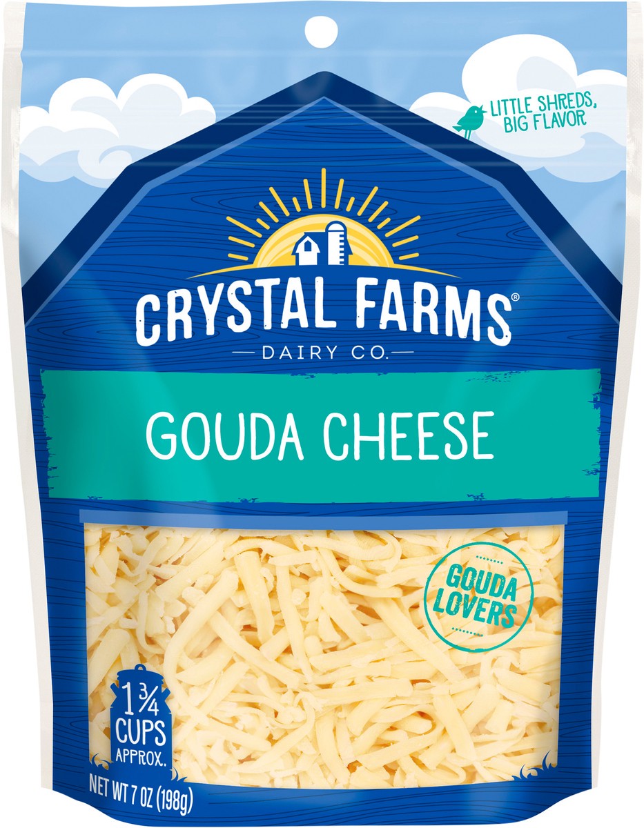 slide 1 of 1, Crystal Farms Shredded Gouda, 7 oz