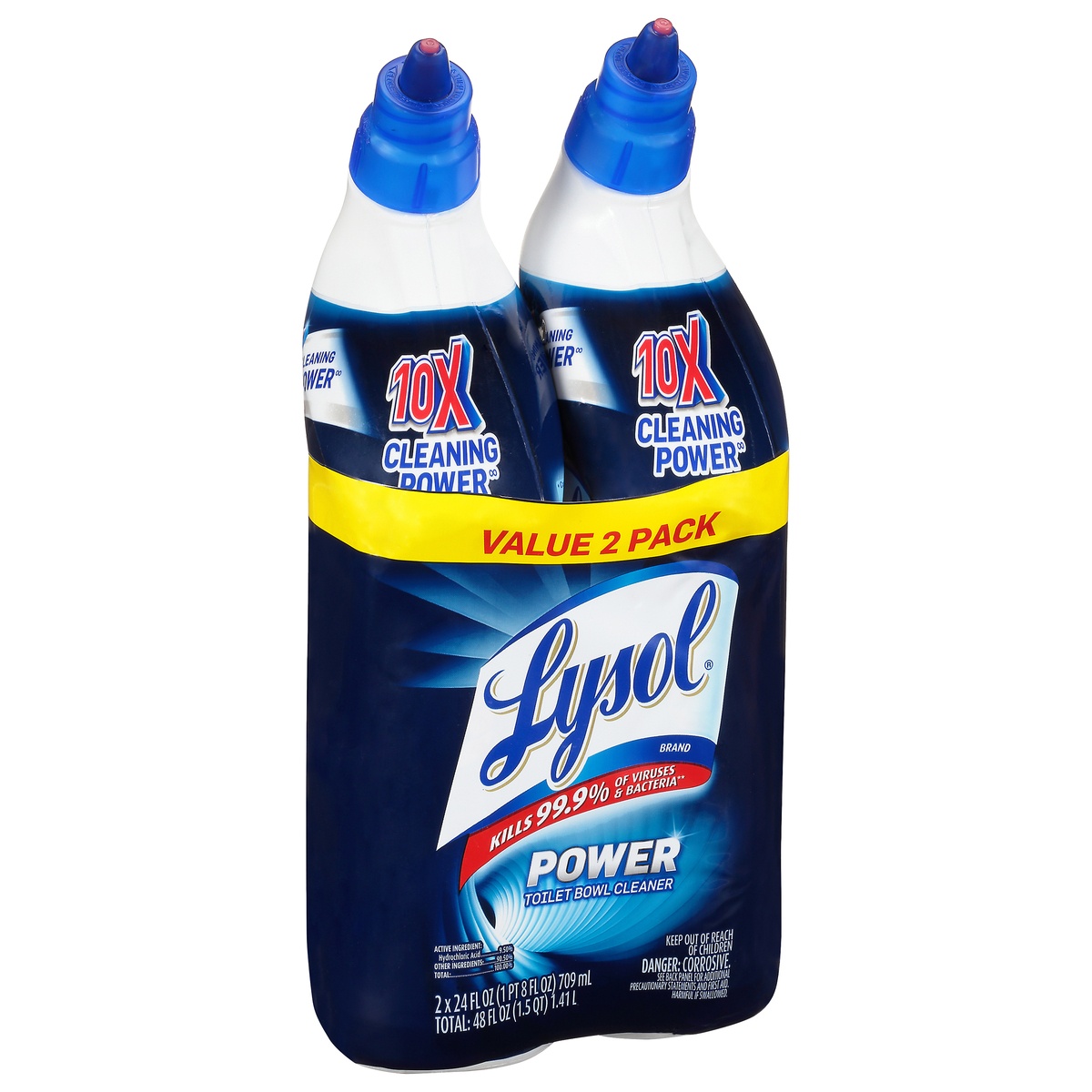 slide 2 of 10, Lysol 10x Cleaning Power Toilet Bowl Cleaner Value Pack, 2 ct; 24 oz