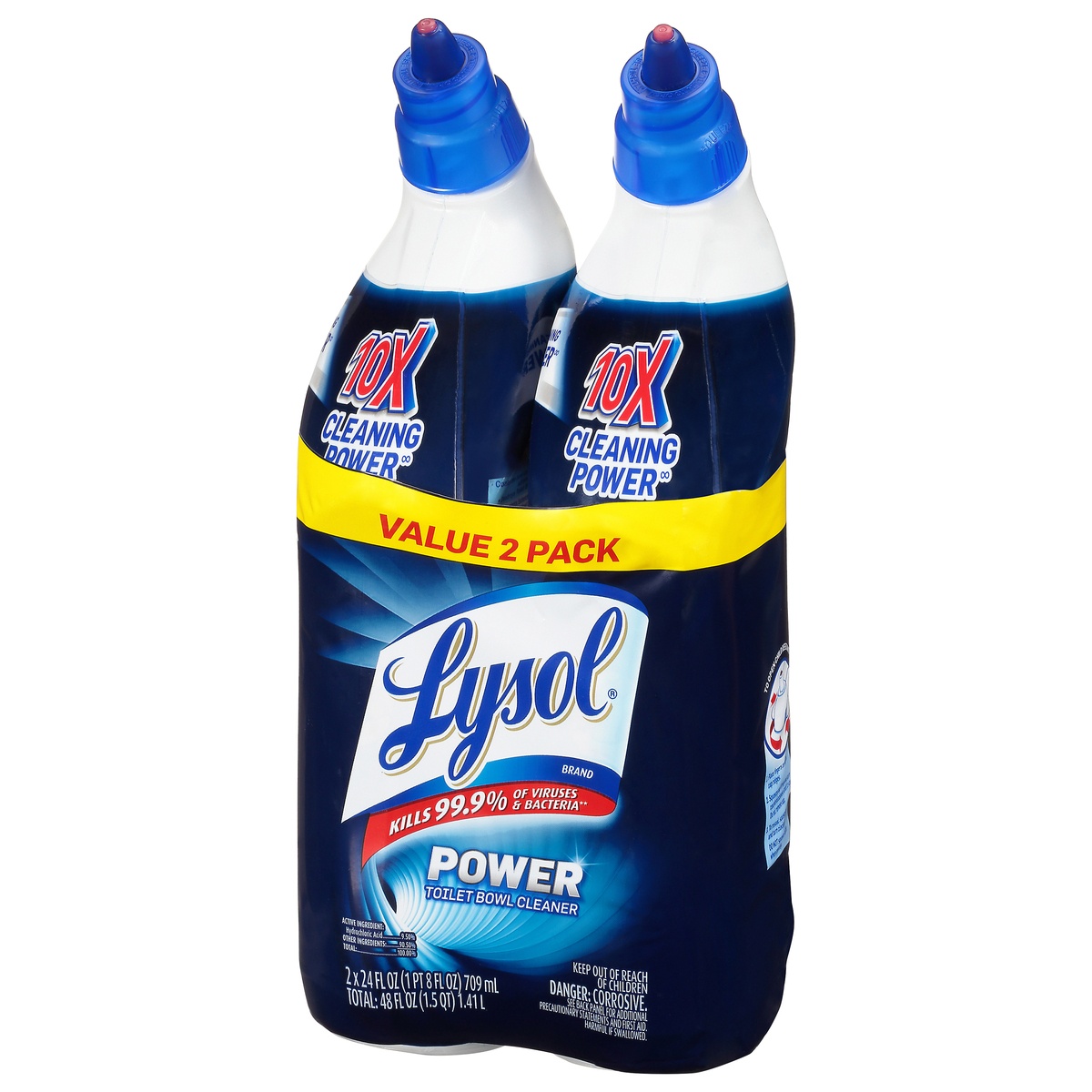 slide 3 of 10, Lysol 10x Cleaning Power Toilet Bowl Cleaner Value Pack, 2 ct; 24 oz