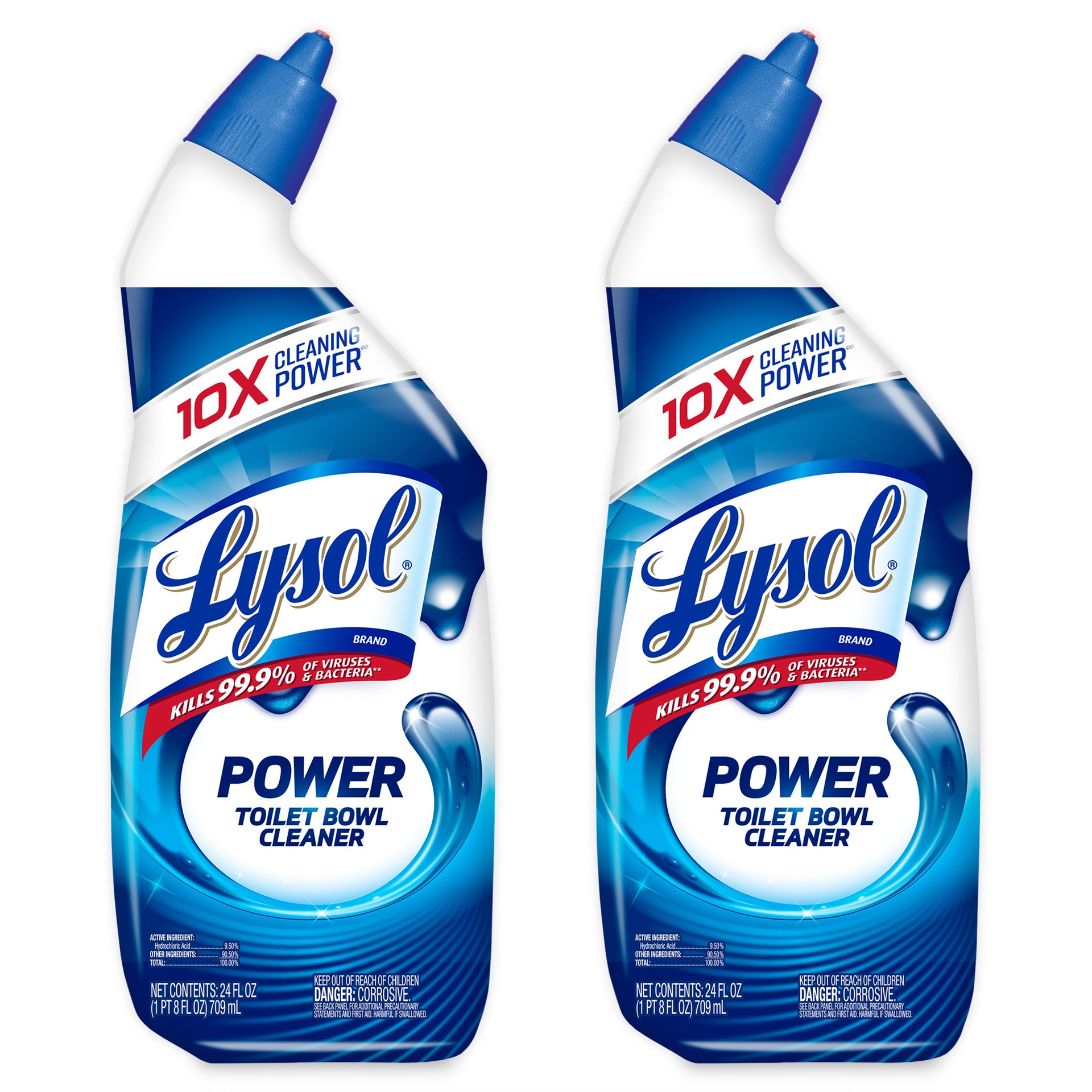 slide 1 of 5, Lysol Toilet Bowl Cleaner - Power Twin Pack - 24oz/2pk, 2 ct; 24 oz