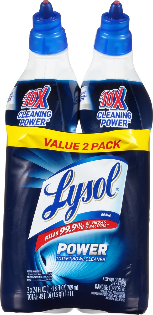 slide 8 of 10, Lysol 10x Cleaning Power Toilet Bowl Cleaner Value Pack, 2 ct; 24 oz