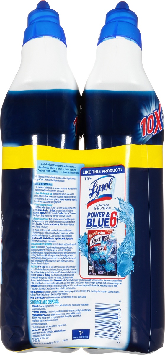 slide 9 of 10, Lysol 10x Cleaning Power Toilet Bowl Cleaner Value Pack, 2 ct; 24 oz