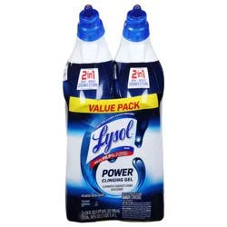Lysol Power 2 in 1 Atlantic Fresh Scent Clinging Gel Value Pack 2 - 24 fl oz Packs