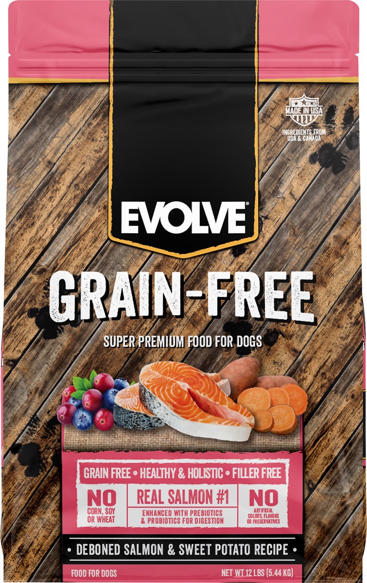 slide 2 of 2, Evolve Grain Fre Salmon Sweet Potato, 12 lb