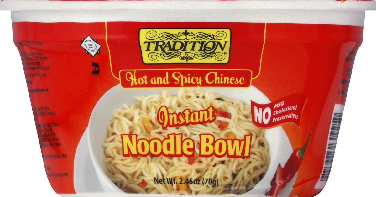 slide 3 of 3, Tradition Instant Hot And Spicy Chinese Noodle Bowl, 2.45 oz