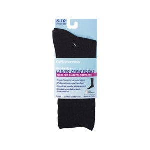 slide 1 of 1, CVS Health Non-Binding Ladies' Crew Socks, 6-10 Shoe Size, 1 pair