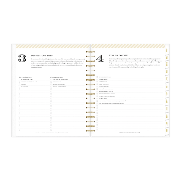 slide 4 of 10, 2025 Day Designer Daily/Monthly Planning Calendar, 8"" X 10"", Rugby Stripe Navy, January 2025 To December 2025, 1 ct