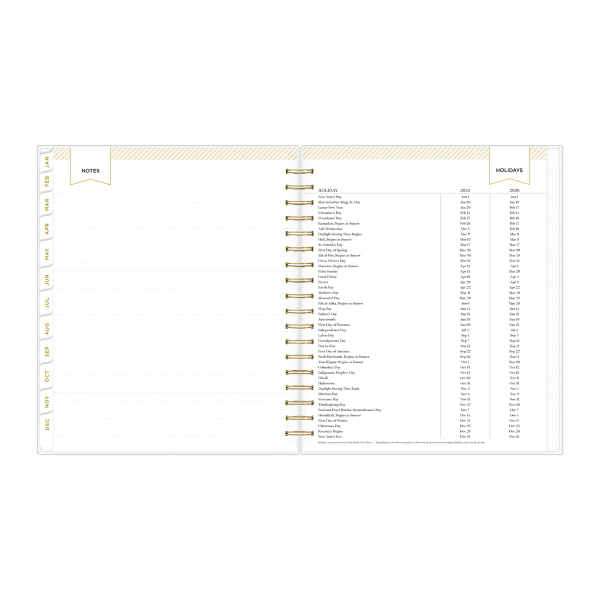 slide 2 of 10, 2025 Day Designer Daily/Monthly Planning Calendar, 8"" X 10"", Rugby Stripe Navy, January 2025 To December 2025, 1 ct