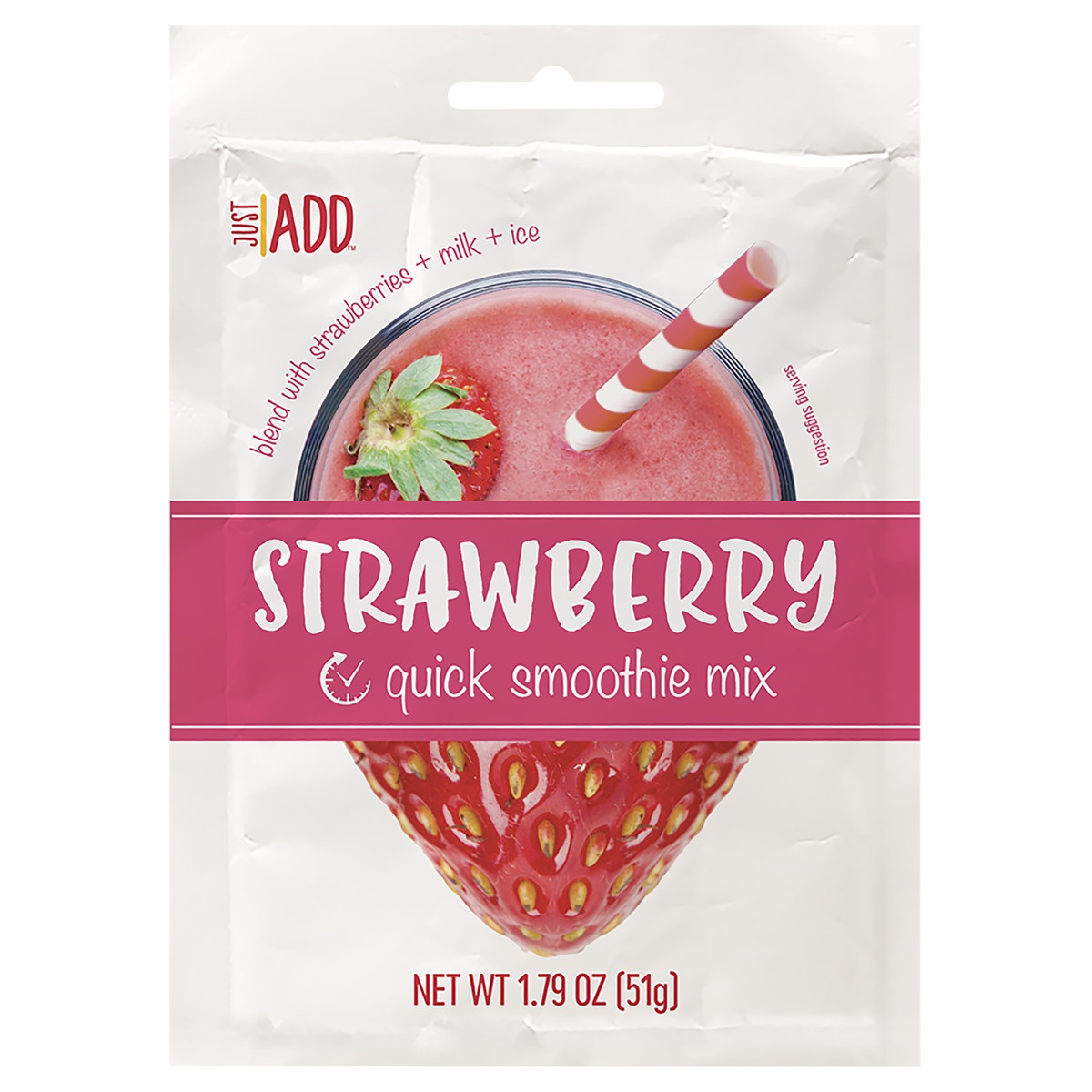 slide 1 of 1, Just Add Strawberry Smoothie Mix, 1 oz