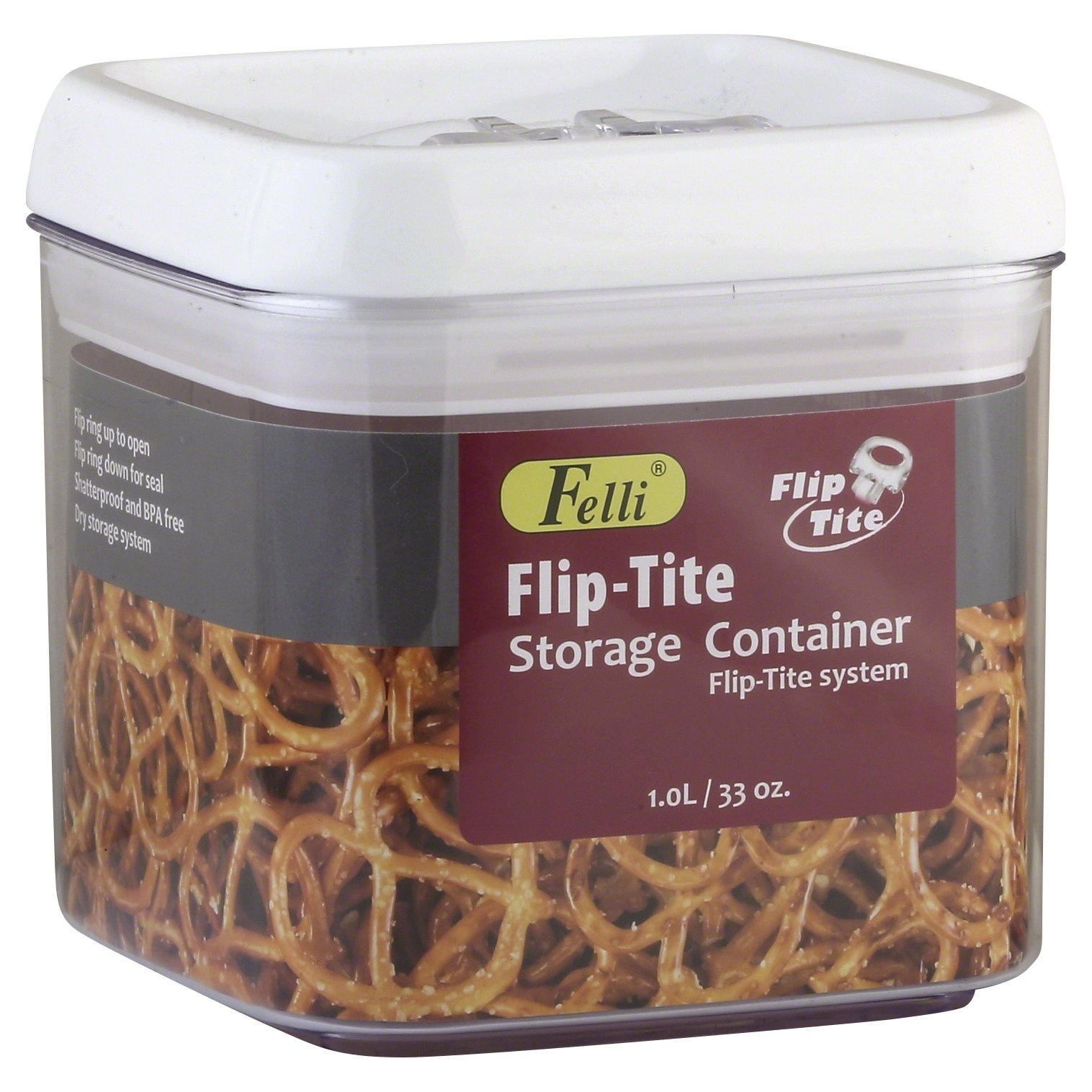 slide 1 of 4, Felli Flip Tite Storage Container, 33 oz