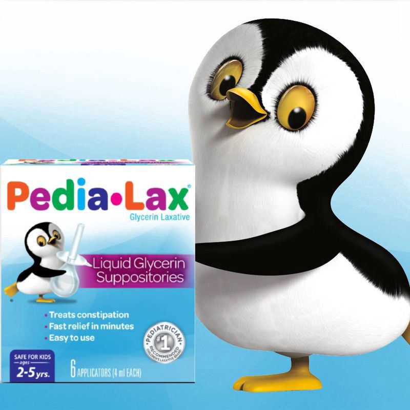 slide 3 of 5, Pedia-Lax Laxative Liquid Glycerin Suppositories for Kids, Ages 2-5, 6 Count, 6 ct