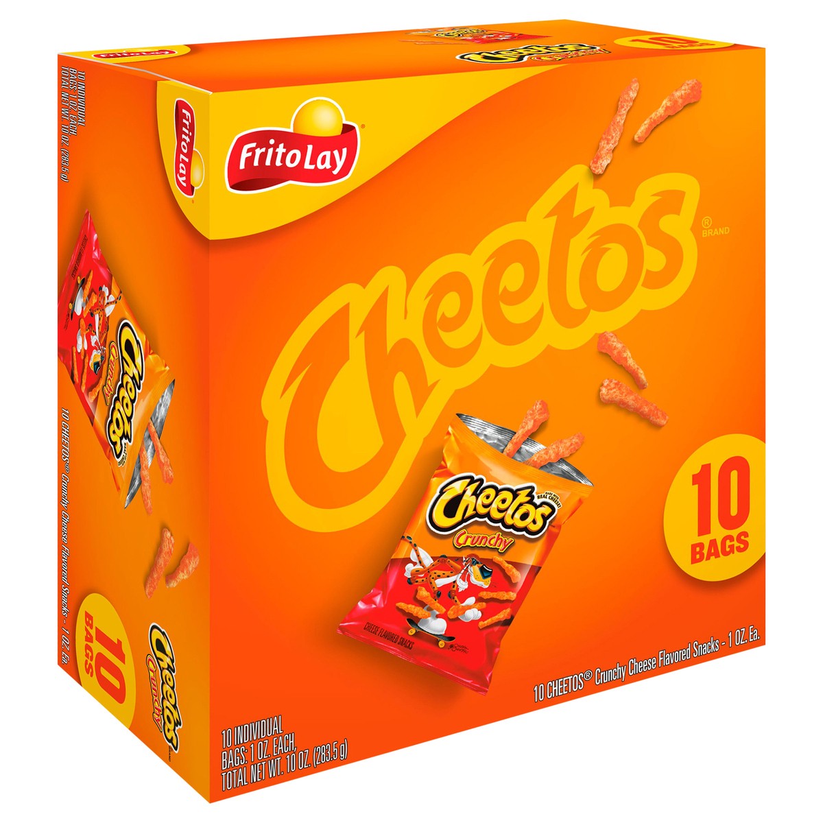 slide 5 of 9, Cheetos Cheese Flavored Snacks, Crunchy, 10 Bags, 10 ct