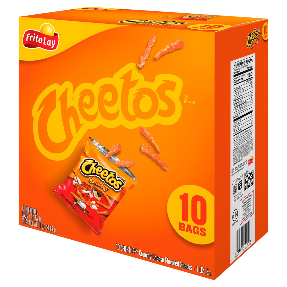 slide 6 of 9, Cheetos Cheese Flavored Snacks, Crunchy, 10 Bags, 10 ct
