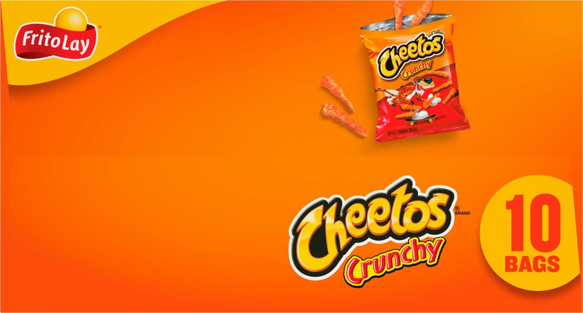 slide 2 of 9, Cheetos Cheese Flavored Snacks, Crunchy, 10 Bags, 10 ct