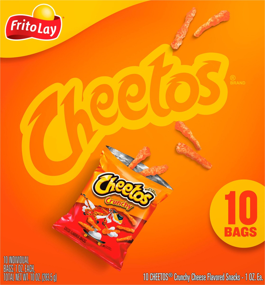 slide 8 of 9, Cheetos Cheese Flavored Snacks, Crunchy, 10 Bags, 10 ct