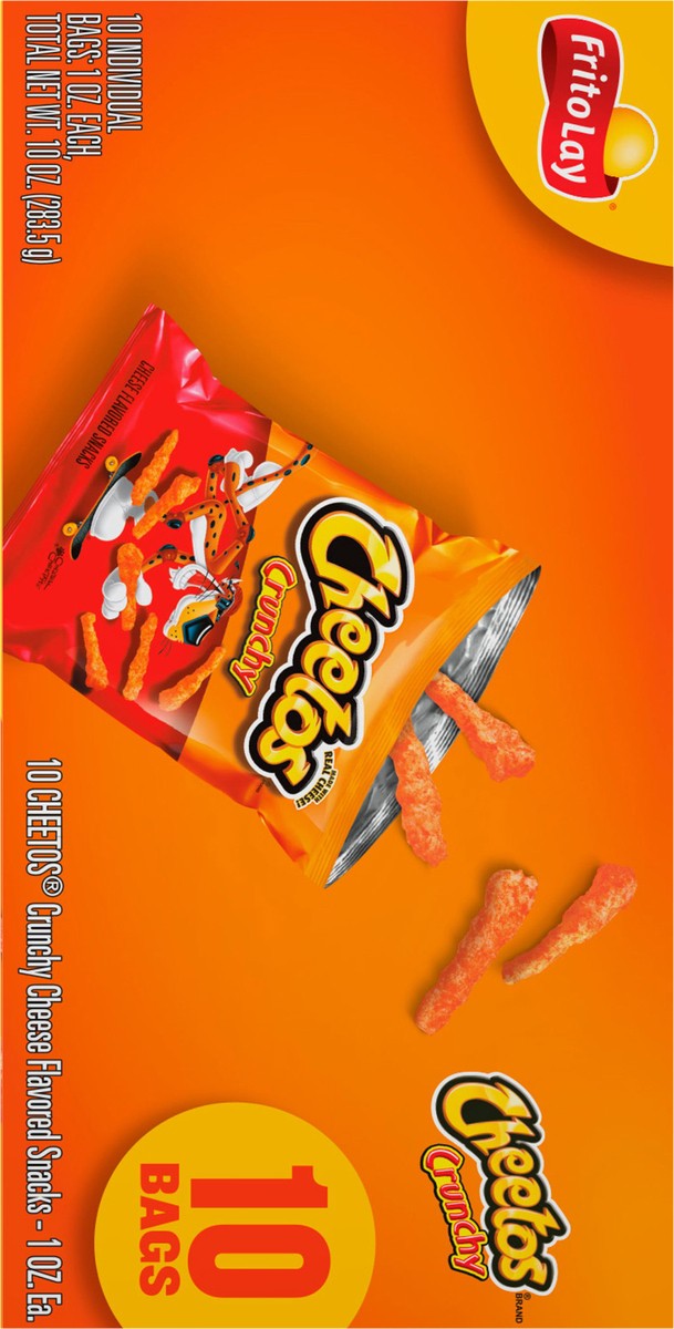 slide 7 of 9, Cheetos Cheese Flavored Snacks, Crunchy, 10 Bags, 10 ct