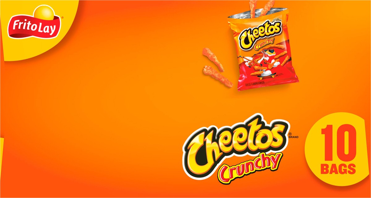 slide 9 of 9, Cheetos Cheese Flavored Snacks, Crunchy, 10 Bags, 10 ct