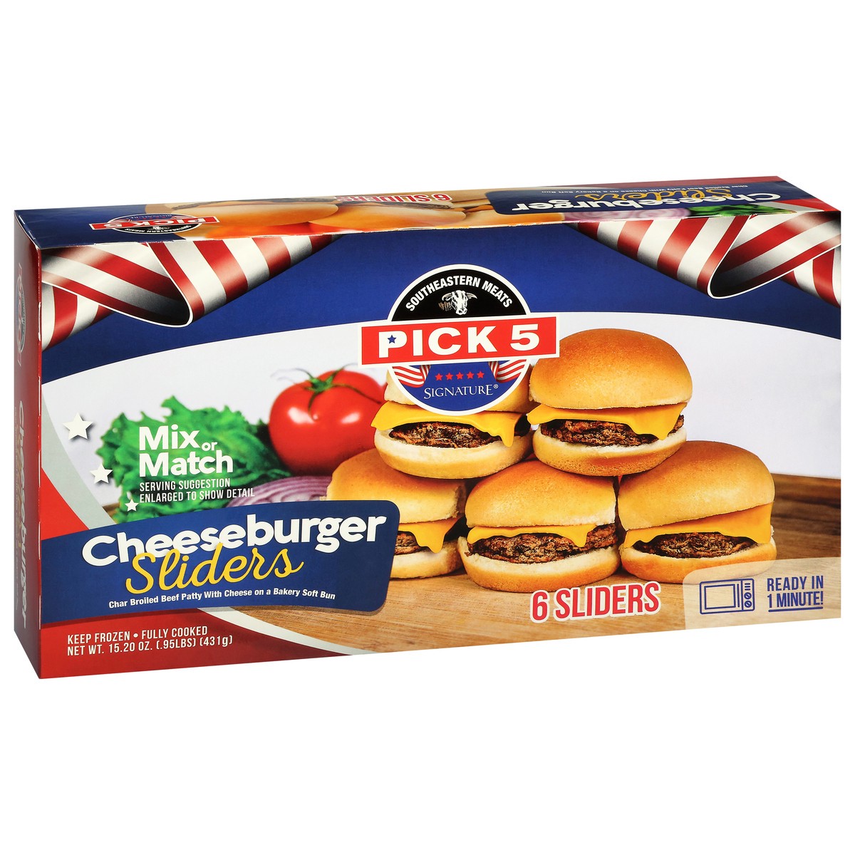 slide 2 of 4, Pick 5 Signature Cheeseburger Sliders 6 Each, 6 ct