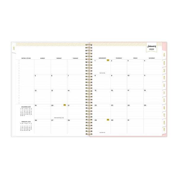 slide 9 of 10, 2025 Day Designer Weekly/Monthly Planning Calendar, 8-1/2"" X 11"", Swiss Dot Blush, January 2025 To December 2025, 1 ct