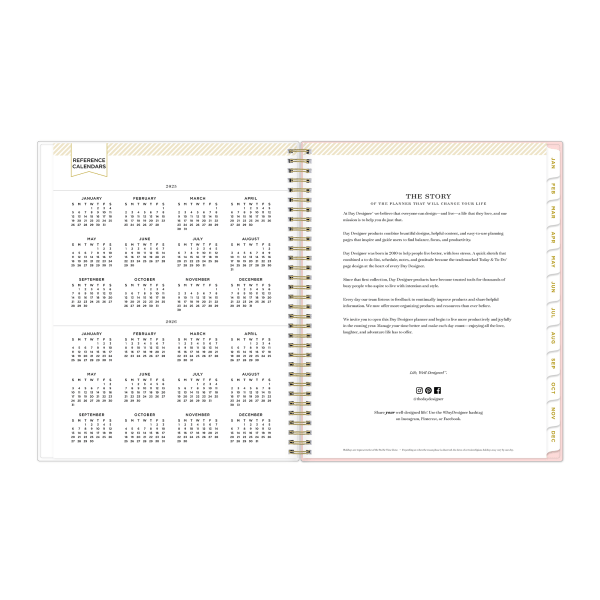 slide 3 of 10, 2025 Day Designer Weekly/Monthly Planning Calendar, 8-1/2"" X 11"", Swiss Dot Blush, January 2025 To December 2025, 1 ct