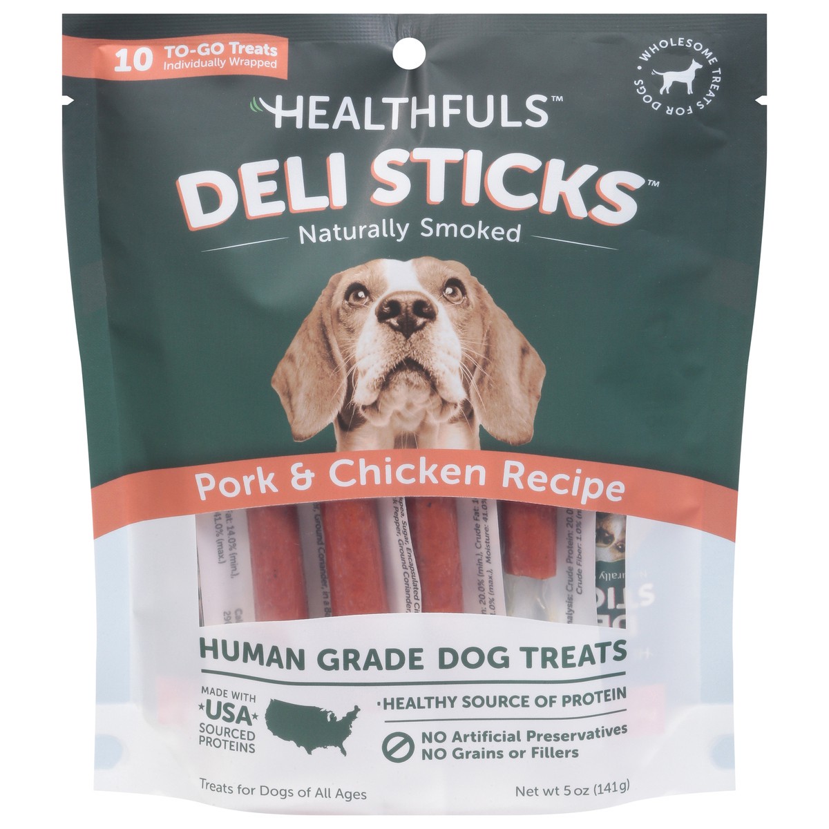 slide 1 of 14, Healthfuls Deli Sticks Pork And Chicken Recipe - 5 Oz, 5 oz