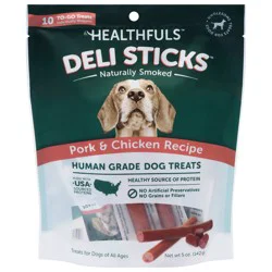 Healthfuls Deli Sticks Human Grade Pork & Chicken Recipe Dog Treats, 10 Each