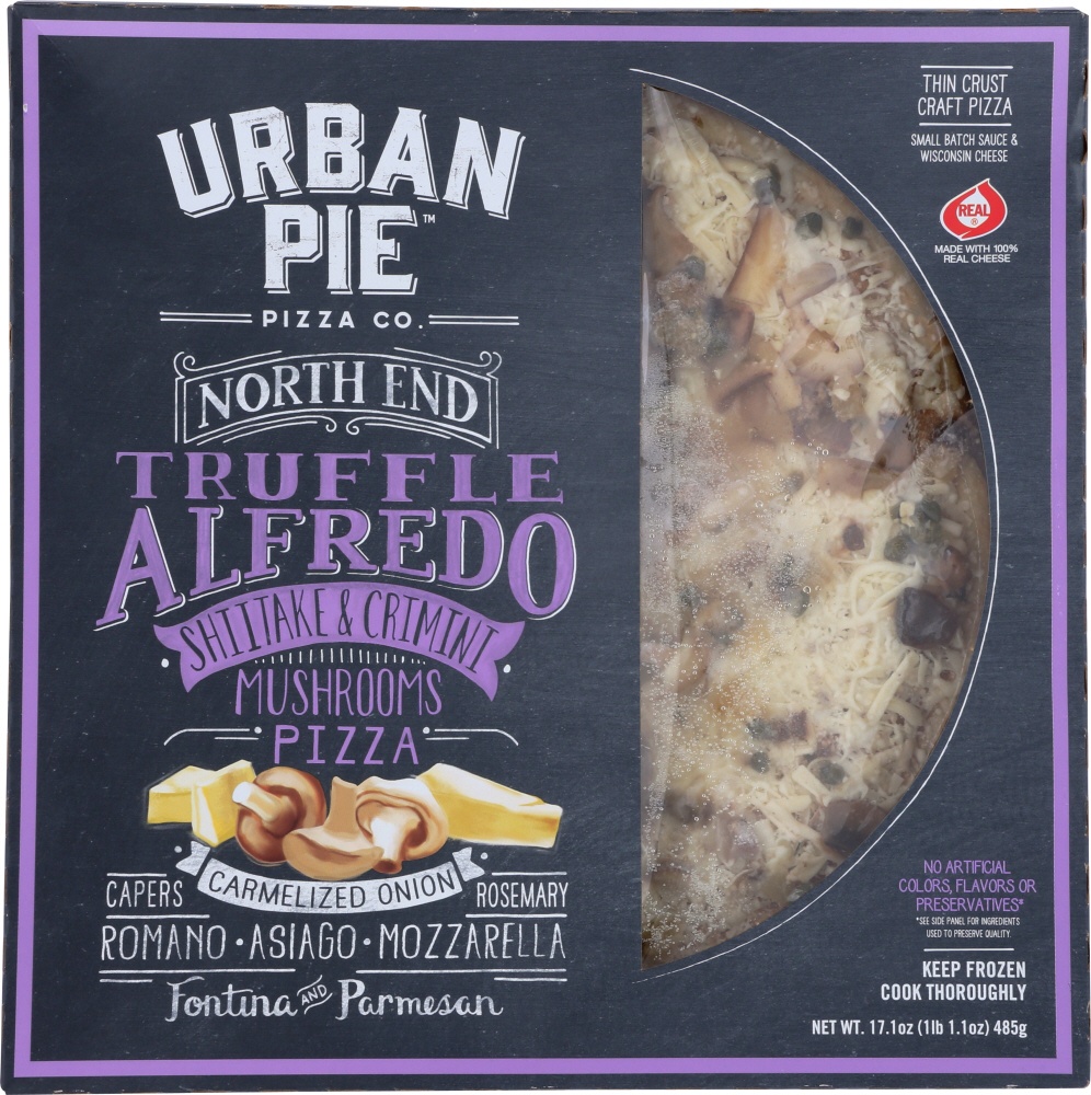 slide 1 of 1, Urban Pie Pizza Co. North End Truffle Alfredo Shiitake & Crimini Mushrooms Thin Crust Craft Pizza, 17.1 oz